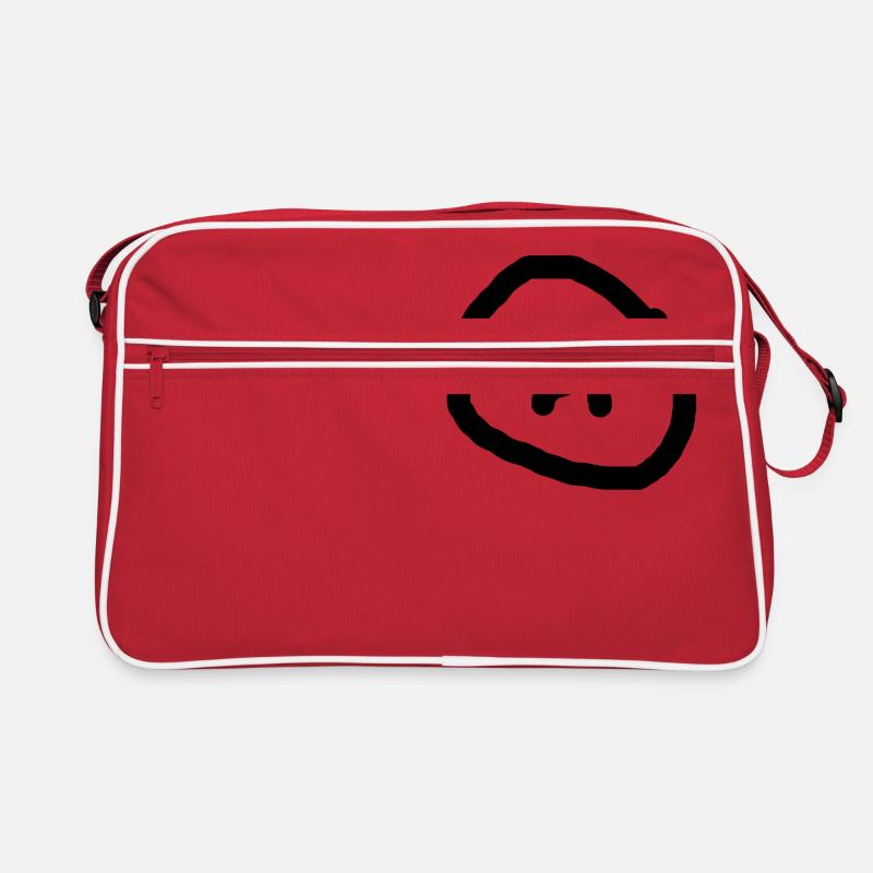 Un visage triste - Sac Retro - rouge/blanc