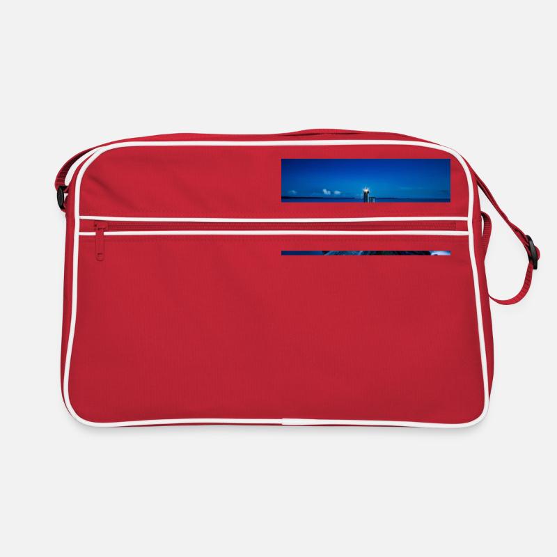 Küste mit Leuchtturm Retro Tasche