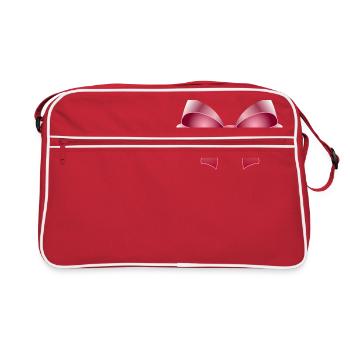 Elegante Schleife in rosa - Retro Tasche - Rot/Weiß - Vorne