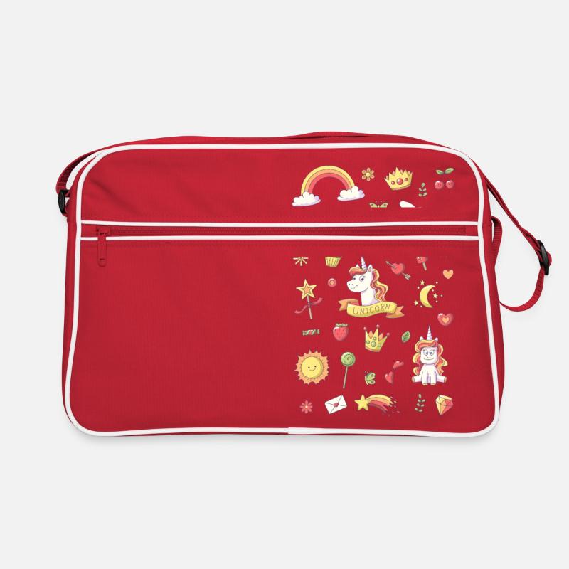 Einhorn Set Hochformat Retro Tasche