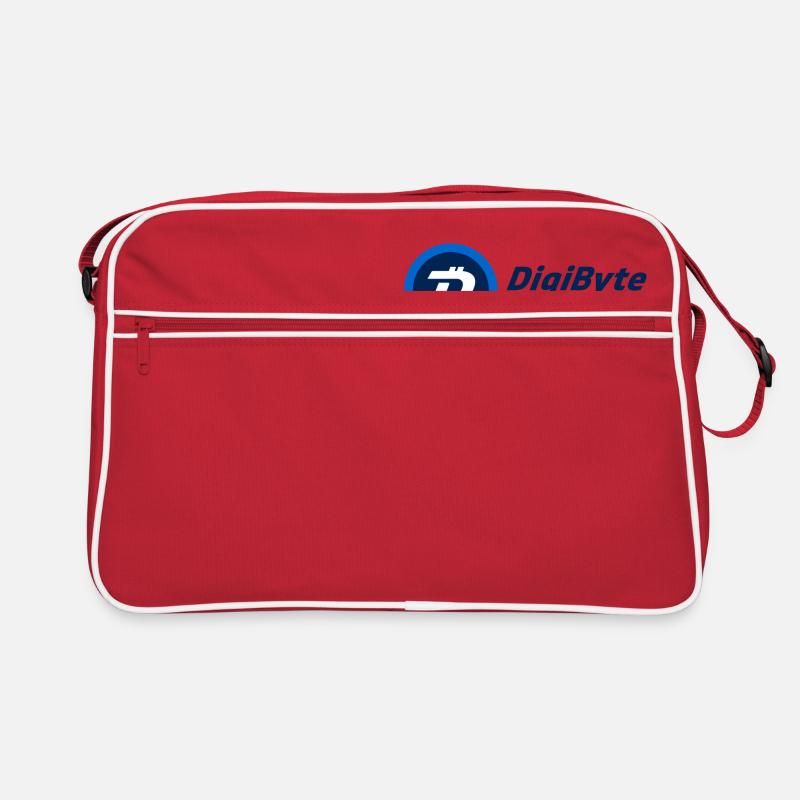 DigiByte Logo mit Text (DGB) Retro Tasche