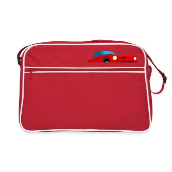 Rotes, stylisches Auto. Geschenkidee - Retro Tasche - Rot/Weiß - Vorne