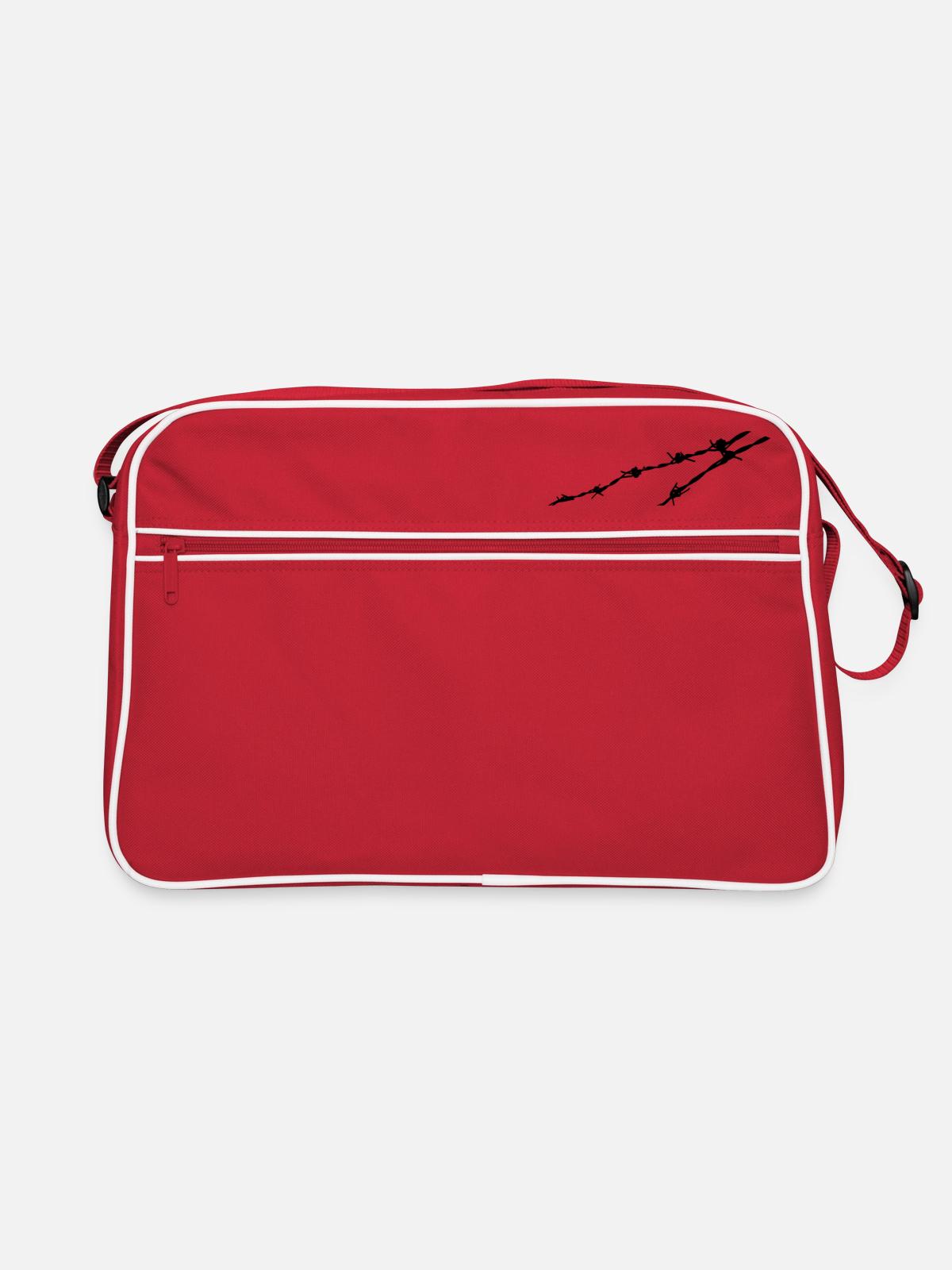 Stacheldraht - Retro Tasche - Rot/Weiß - Vorne