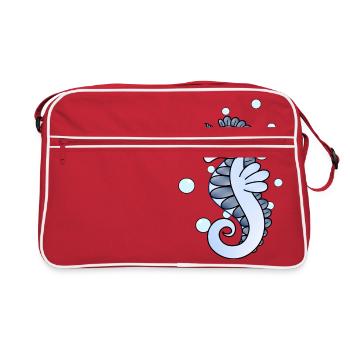 Seahorse with horn - Retro Bag - red/white - Front
