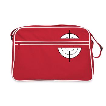 Sniper / Fadenkreuz Geschenk / Geschenkidee - Retro Tasche - Rot/Weiß - Vorne