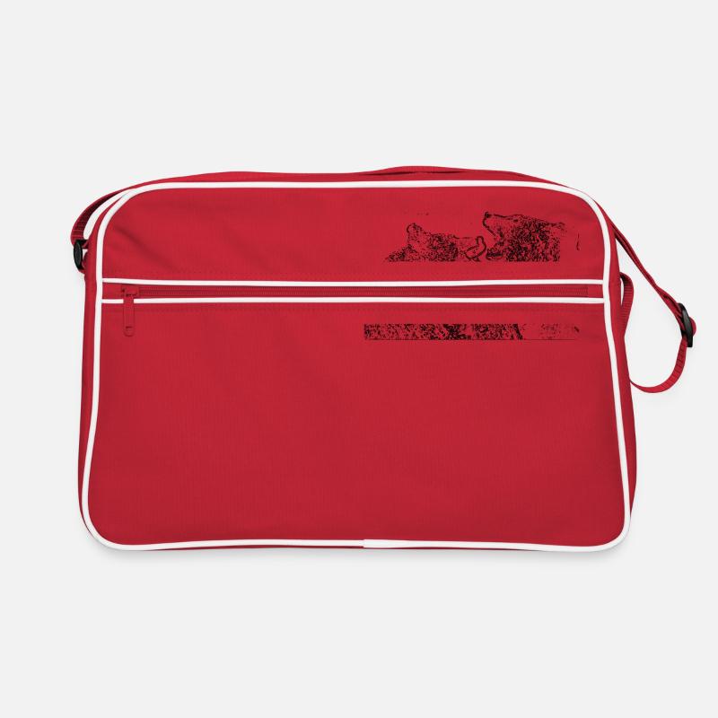 Bären - Retro Tasche - Rot/Weiß