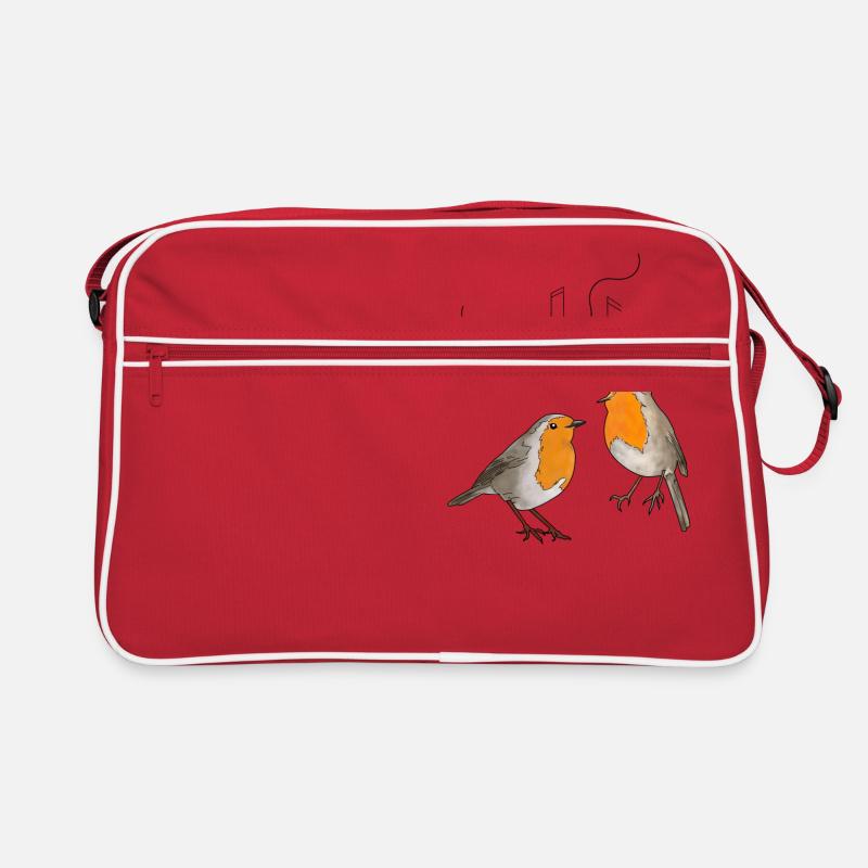 Singende Rotkehlchen Retro Tasche