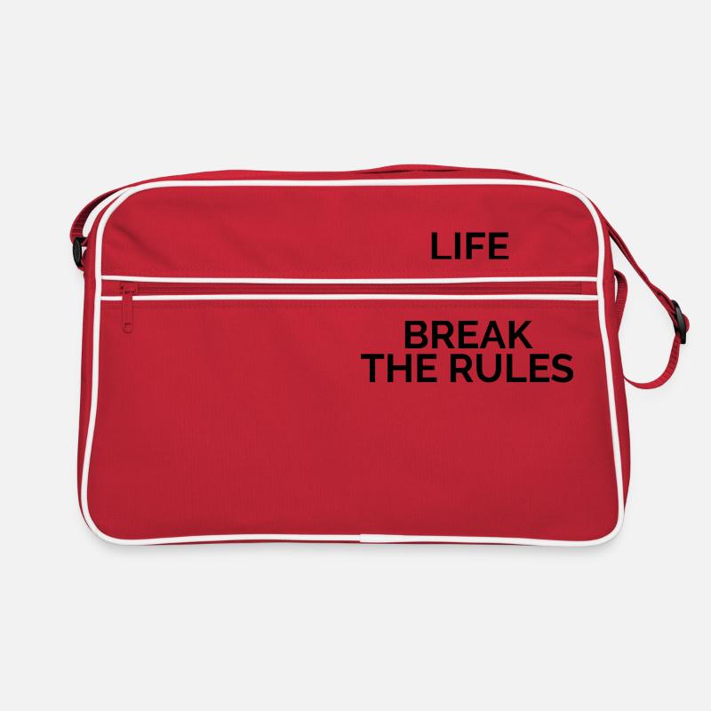 La vie est courte, enfreignez les règles - Sac Retro - rouge/blanc