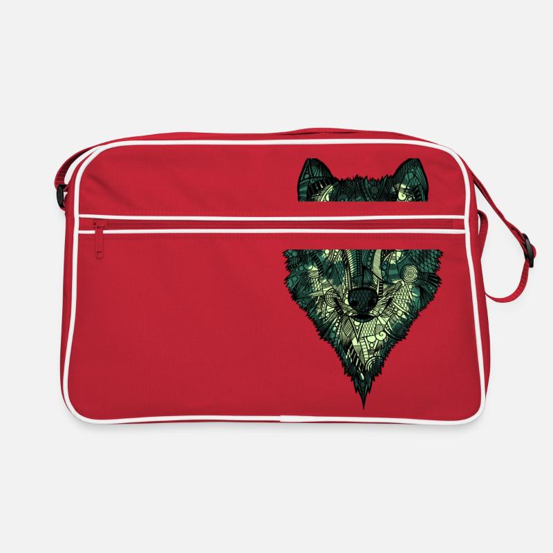 Wolf - Retro Tasche - Rot/Weiß