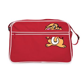 Bunny rabbit cartoon - Retro Bag - red/white - Front