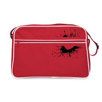Heart with a nice ink stain design - Retro Bag - red/white - Front
