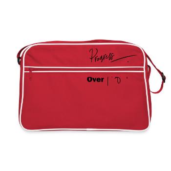 DZ00012 le progrès plutôt que la perfection - Sac Retro - rouge/blanc - Devant