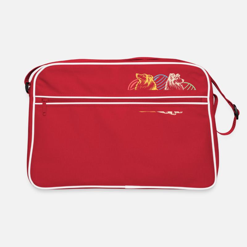 Treibball (bunt) - Retro Tasche - Rot/Weiß
