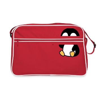 Penguin with rainbow flag - Retro Bag - red/white - Front