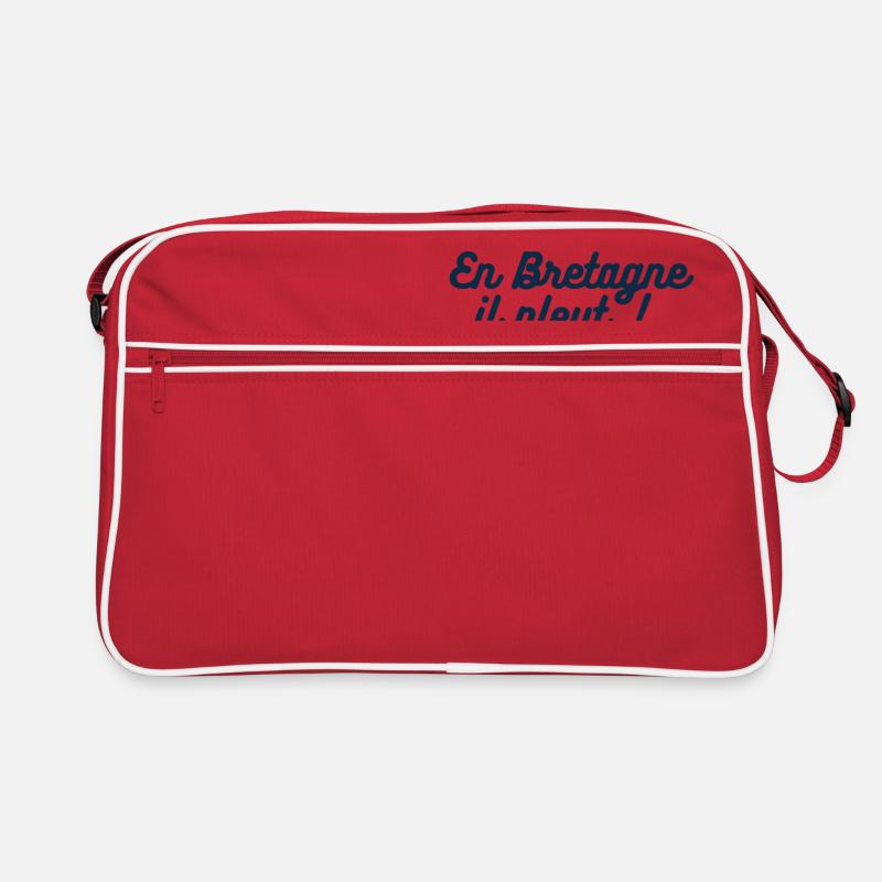 Pluie Bretonne Sélective (que sur les cons) - Sac Retro - rouge/blanc