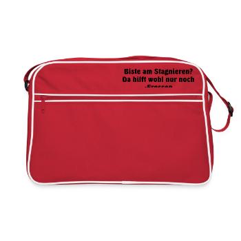 Fressen schlafen trainieren für optimales wachstum - Retro Tasche - Rot/Weiß - Vorne