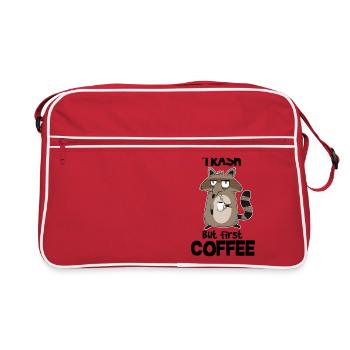 Raton Laveur Café Matin Grouch Garbage Raccoon Drôle - Sac Retro - rouge/blanc - Devant