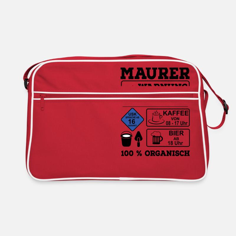 Maurer - Retro Tasche - Rot/Weiß