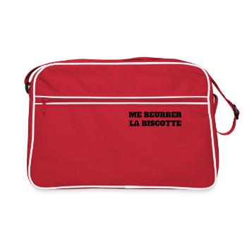 "Me beurrer la biscotte" - Sac Retro - rouge/blanc - Devant