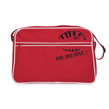 Dodo dodo repeat, gros chat endormi! - Sac Retro - rouge/blanc - Devant