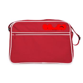 3 Herze - Retro Tasche - Rot/Weiß - Vorne