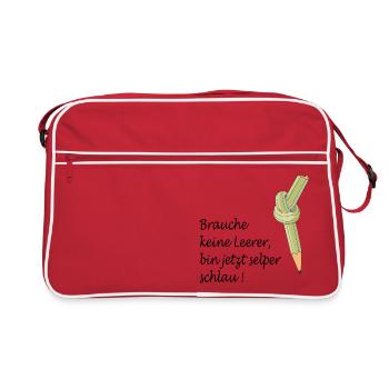 Schule - Retro Tasche - Rot/Weiß - Vorne