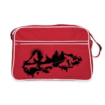 une course de chiens de traîneau - Sac Retro - rouge/blanc - Devant