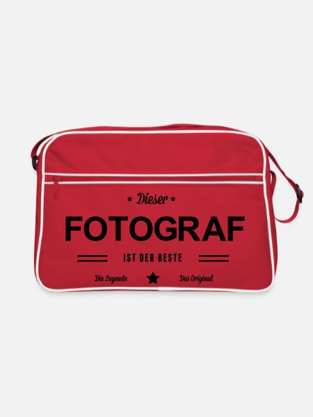 Bester Fotograf - Retro Tasche - Rot/Weiß