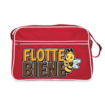 Flotte Biene - Retro Tasche - Rot/Weiß - Vorne