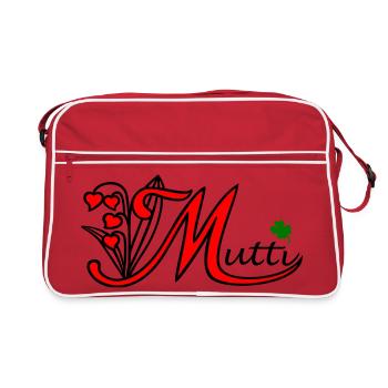 Mama, Muttertag, Mutti - Retro Tasche - Rot/Weiß - Vorne
