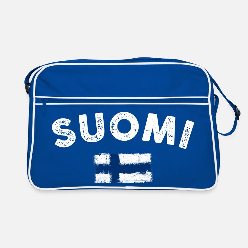 Finnish Flag Distressed Brush Retro Bag