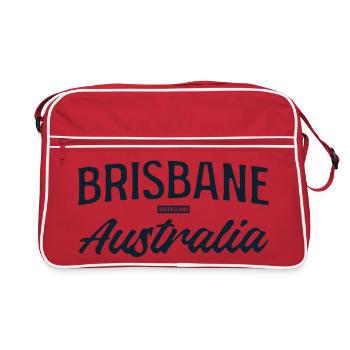 Brisbane Australia Script - Retro Bag - red/white - Front