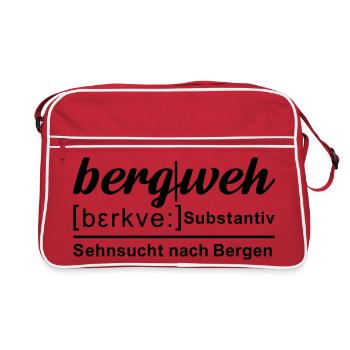 bergweh - Definition wie im Duden - Retro Tasche - Rot/Weiß - Vorne