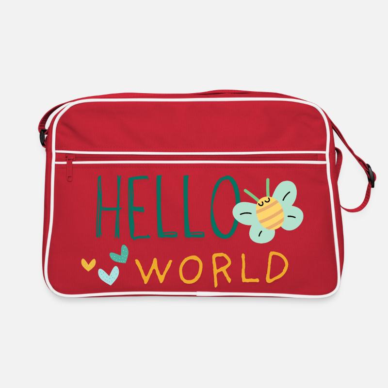 HELLO WORLD CUTE BABY WORDS - Retro Bag - red/white