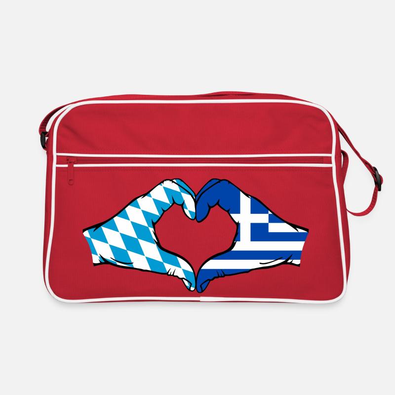 Bavière, Grèce, Drapeau, Aiguilles, Coeur Sac Retro