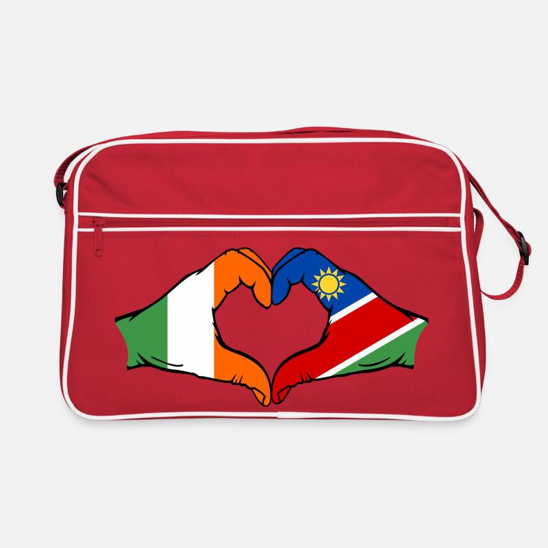 Irland Namibia Flagge Hände Herzform Retro Tasche