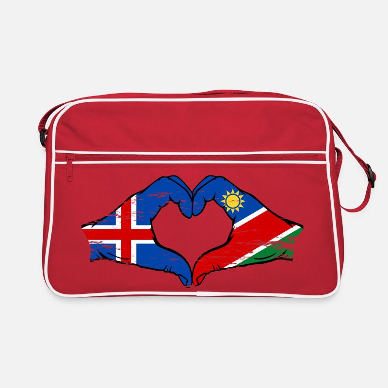 Island_Namibia_Flagge_Haende_Herzform_used Retro Bag