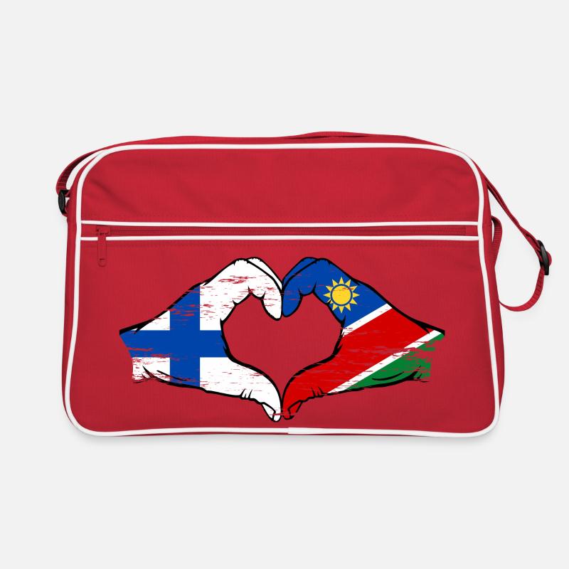 Finnland_Namibia_Flagge_Haende_Herzform_used Sac Retro
