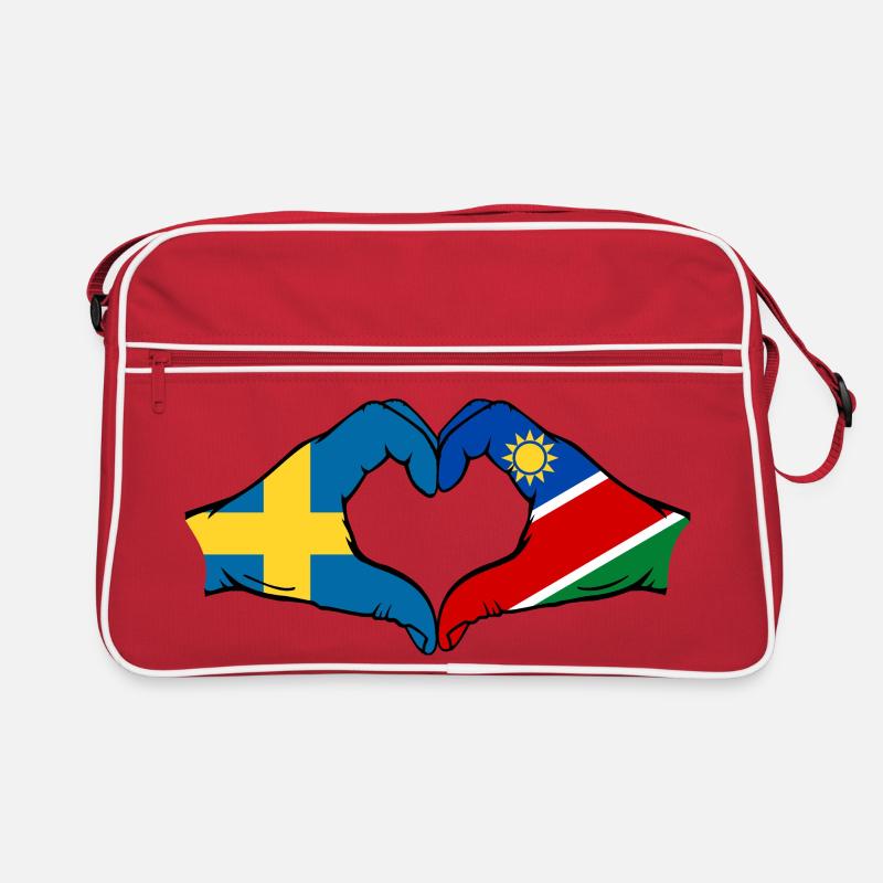Schweden_Namibia_Flagge_Haende_Herzform Retro Bag