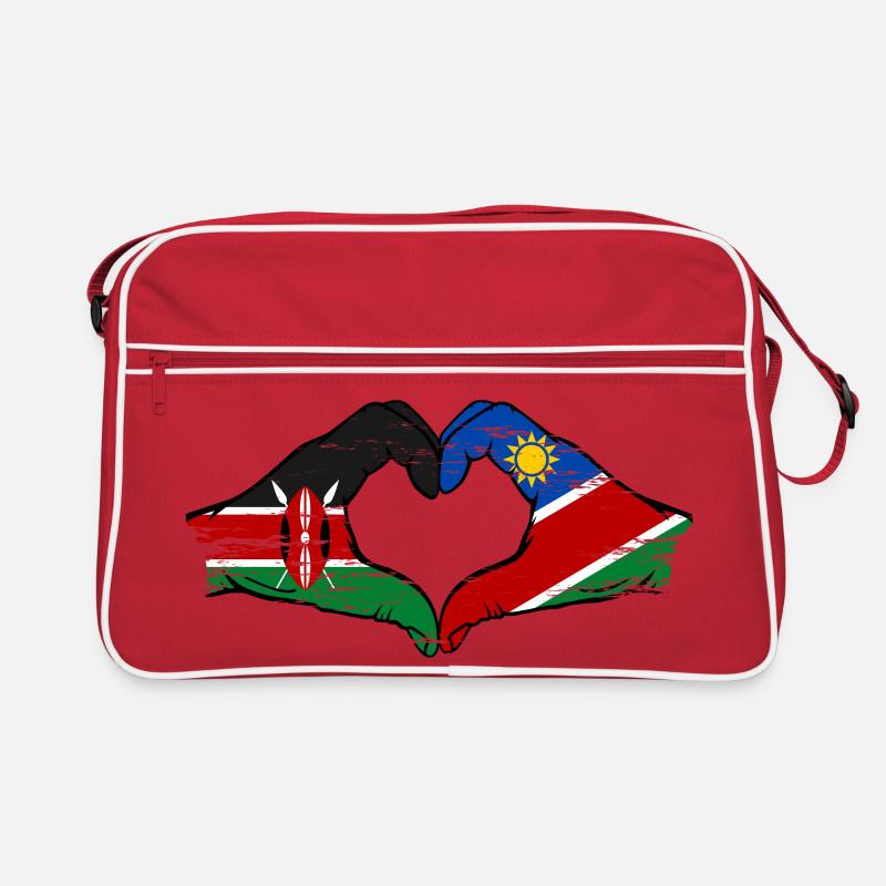 Kenia Namibia Flagge Hände Herzform used Retro Tasche