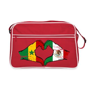 Senegal Mexico Flag Heart Used - Retro Bag - red/white - Front