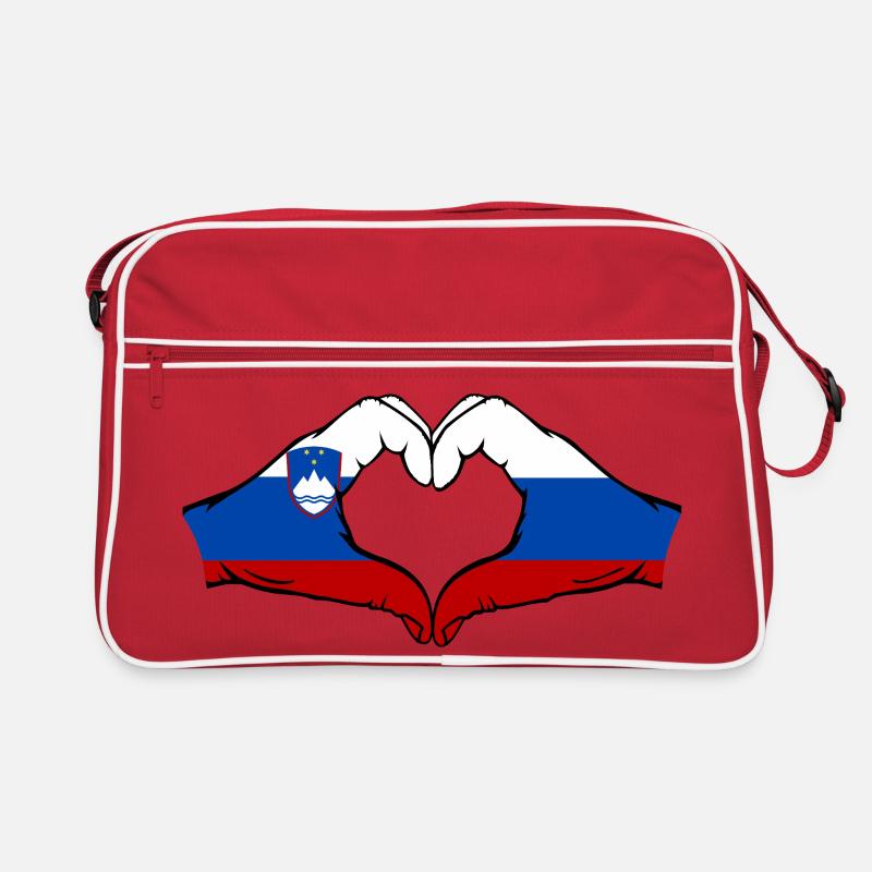 Slovénie Russie Drapeau Coeur Sac Retro