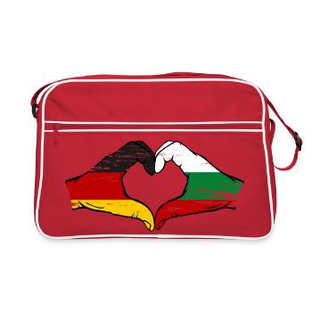 Cœur du drapeau Allemagne Bulgarie - Sac Retro - rouge/blanc - Devant