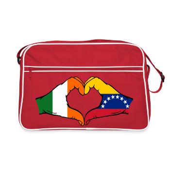 Ireland Venezuela Flag Heart - Retro Bag - red/white - Front