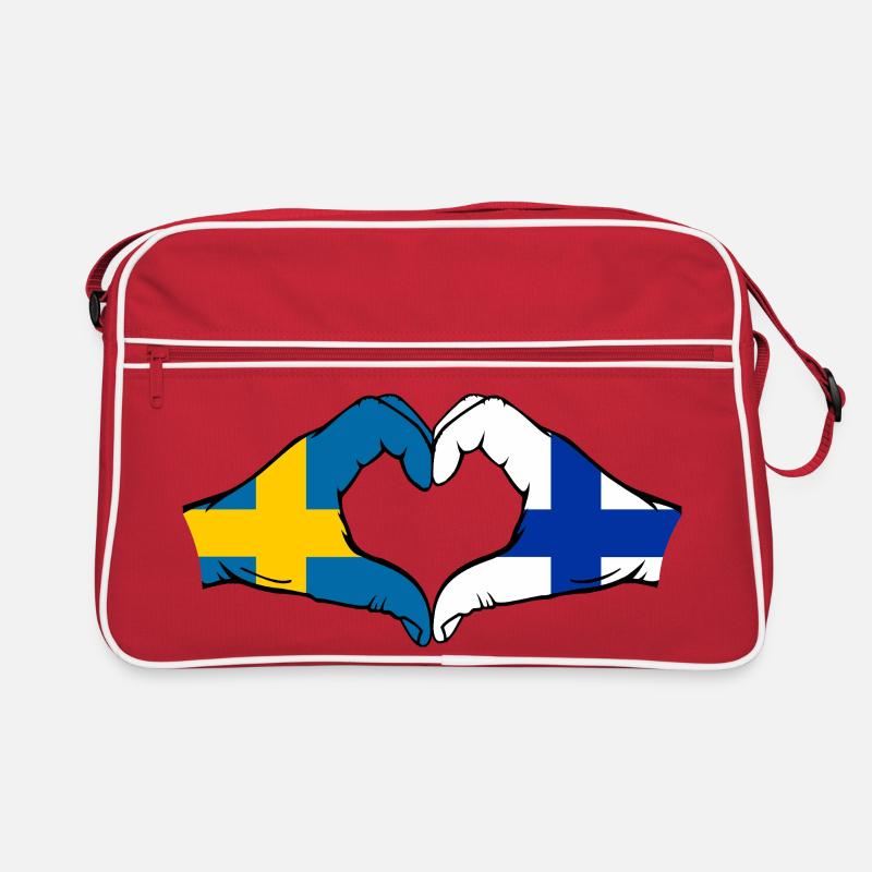 Mains en forme de cœur du drapeau Suède-Finlande Sac Retro