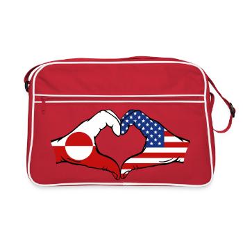 Drapeau des États-Unis Mains Forme de cœur - Sac Retro - rouge/blanc - Devant