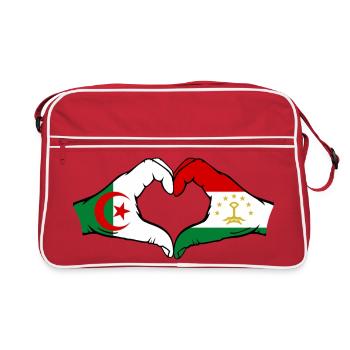 Drapeau du Tadjikistan Algérie Mains Forme de cœur - Sac Retro - rouge/blanc - Devant