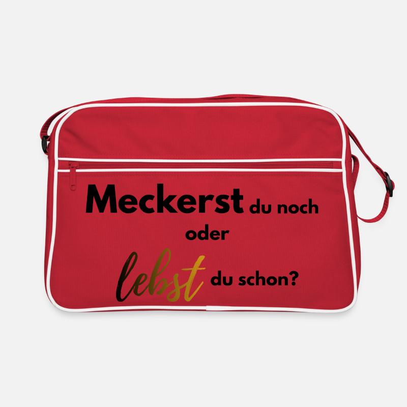 Meckerst du noch oder lebst du schon farbig Retro Tasche