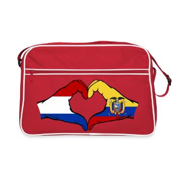 Holland Ecuador Flag Heart - Retro Bag - red/white - Front