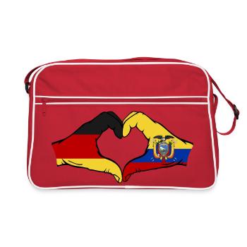 Cœur du drapeau de l’Allemagne de l’Équateur - Sac Retro - rouge/blanc - Devant